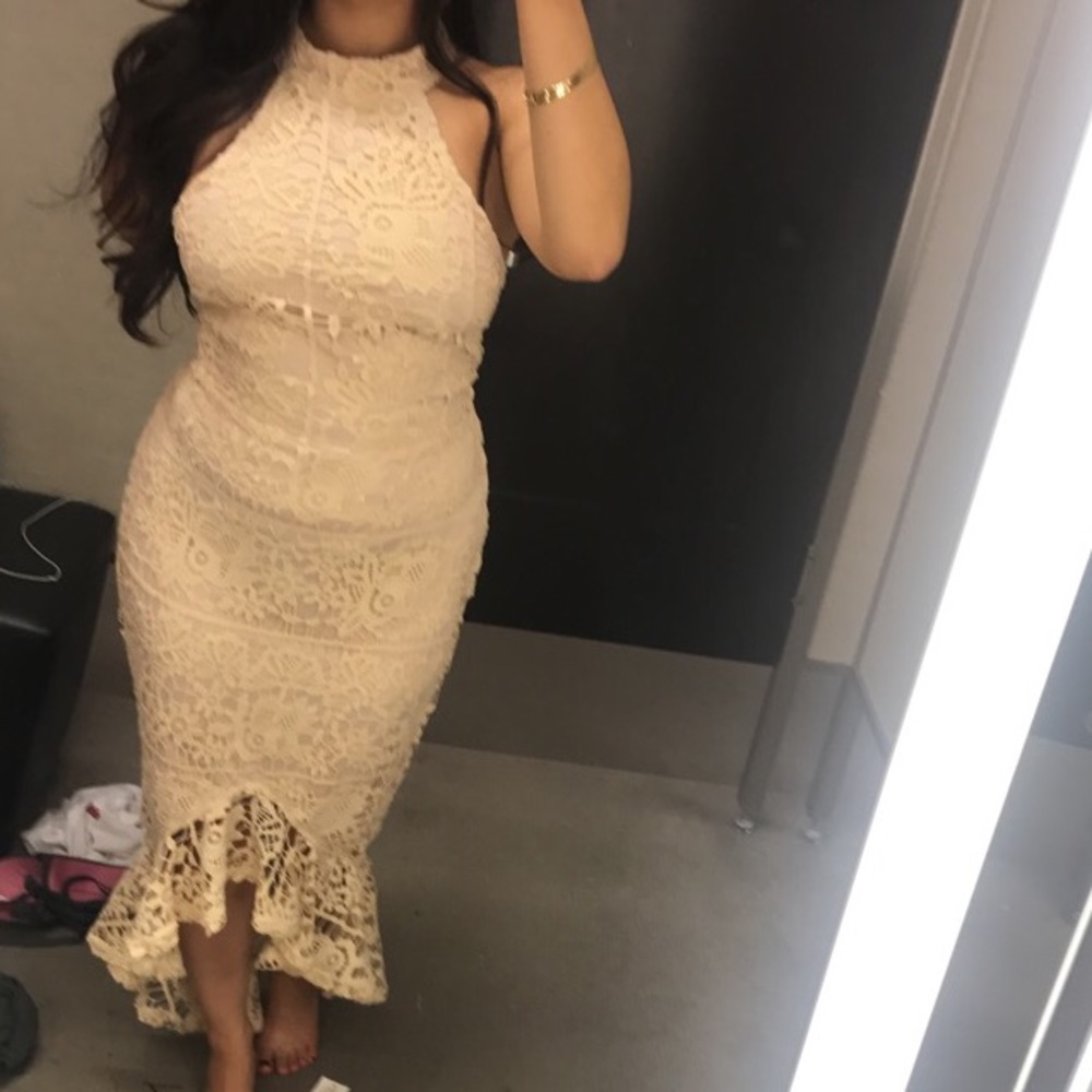 Topshop Bridal Lace Midi Dress